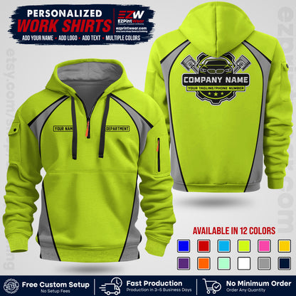 Custom Mechanic Work Shirt with Name, Logo & Text | Auto Shop Uniform | Workwear MCN 09