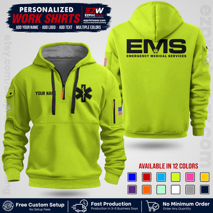 Custom EMS Shirt with Name, Logo & Text | EMS Team Uniform | First Responder Workwear EMSU01
