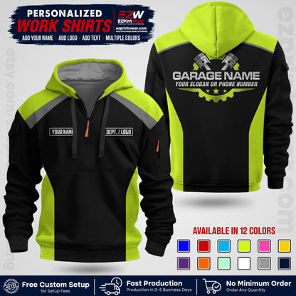 Custom Mechanic Work Shirt with Name, Logo & Text | Auto Shop Uniform | Workwear MCN 06