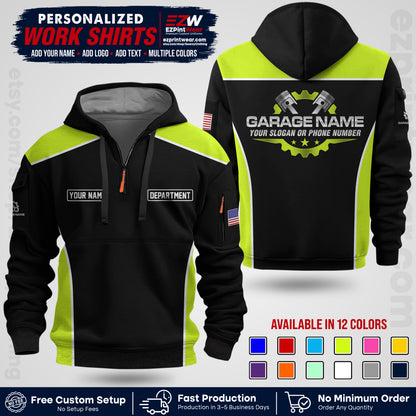 Custom Mechanic Work Shirt with Name, Logo & Text | Auto Shop Uniform | Workwear MCN 07