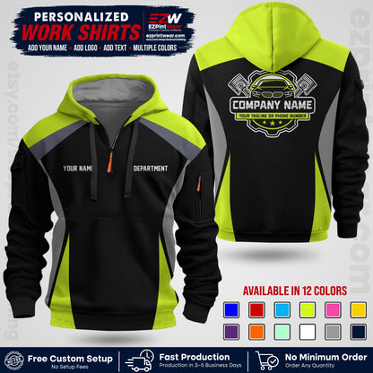 Custom Mechanic Work Shirt with Name, Logo & Text | Auto Shop Uniform | Workwear MCN 08