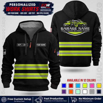 Custom Towing Workwear Uniform | Personalized Tow Truck Shirt | Non-Reflective Safety Stripe Apparel | Custom Towing Shirt | Tow Truck Apparel TW03