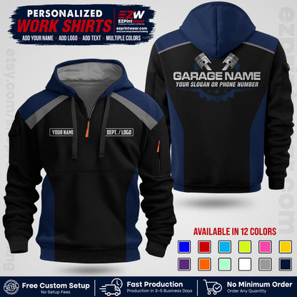 Custom Mechanic Work Shirt with Name, Logo & Text | Auto Shop Uniform | Workwear MCN 06