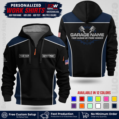 Custom Mechanic Work Shirt with Name, Logo & Text | Auto Shop Uniform | Workwear MCN 07
