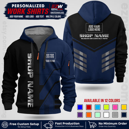 Custom All Over Print Work Uniform Shirt with Name, Logo & Text | Custom Hawaiian Shirt | Company Shirt | Employee Uniform UNF11