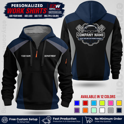 Custom Mechanic Work Shirt with Name, Logo & Text | Auto Shop Uniform | Workwear MCN 08