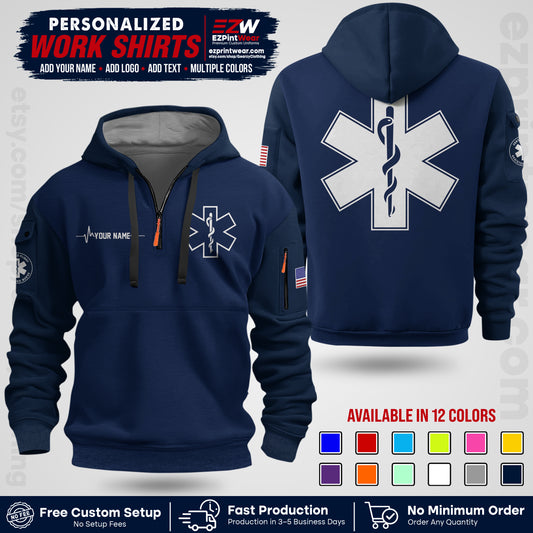 Custom EMS Shirt with Name, Logo & Text | EMS Team Uniform | First Responder Workwear EMSU04