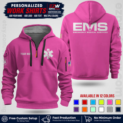 Custom EMS Shirt with Name, Logo & Text | EMS Team Uniform | First Responder Workwear EMSU01