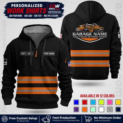 Custom Towing Workwear Uniform | Personalized Tow Truck Shirt | Non-Reflective Safety Stripe Apparel | Custom Towing Shirt | Tow Truck Apparel TW03