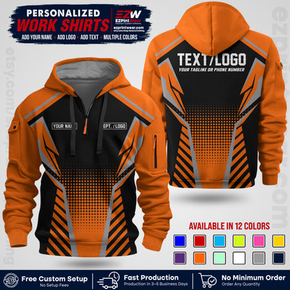 Custom All Over Print Work Uniform Shirt with Name, Logo & Text | Custom Hawaiian Shirt | Company Shirt | Employee Uniform UNF14