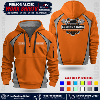 Custom Mechanic Work Shirt with Name, Logo & Text | Auto Shop Uniform | Workwear MCN 09