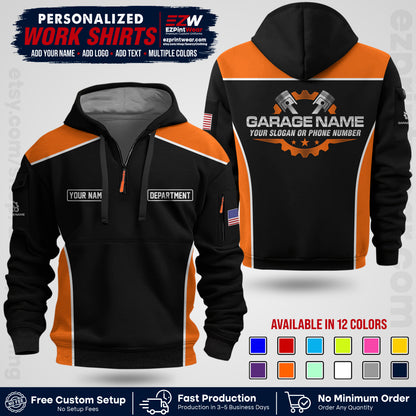 Custom Mechanic Work Shirt with Name, Logo & Text | Auto Shop Uniform | Workwear MCN 07