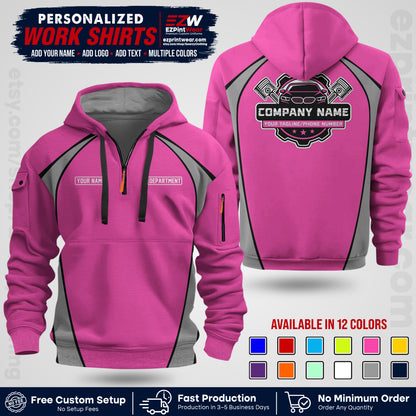 Custom Mechanic Work Shirt with Name, Logo & Text | Auto Shop Uniform | Workwear MCN 09