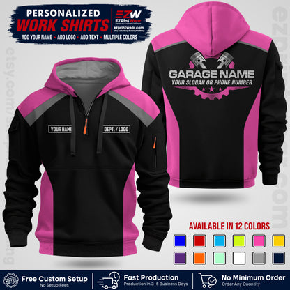 Custom Mechanic Work Shirt with Name, Logo & Text | Auto Shop Uniform | Workwear MCN 06