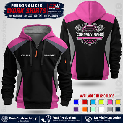 Custom Mechanic Work Shirt with Name, Logo & Text | Auto Shop Uniform | Workwear MCN 08