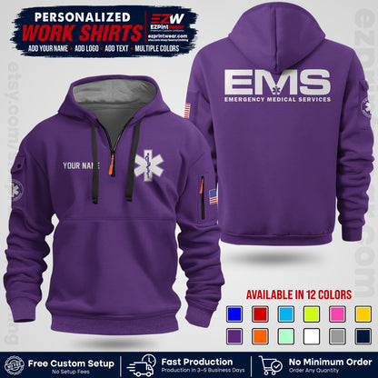 Custom EMS Shirt with Name, Logo & Text | EMS Team Uniform | First Responder Workwear EMSU01