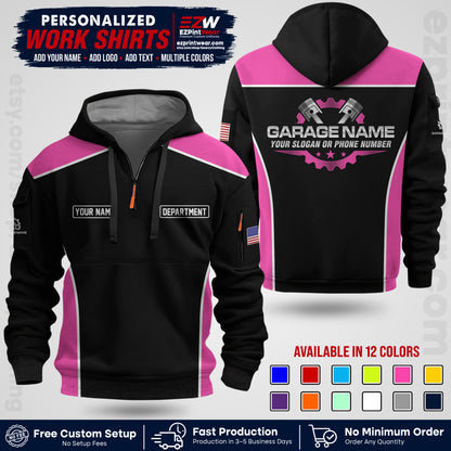 Custom Mechanic Work Shirt with Name, Logo & Text | Auto Shop Uniform | Workwear MCN 07