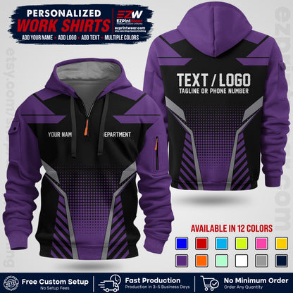 Custom All Over Print Work Uniform Shirt with Name, Logo & Text | Custom Hawaiian Shirt | Company Shirt | Employee Uniform UNF06