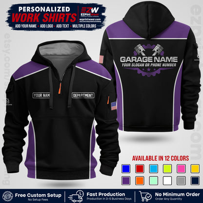Custom Mechanic Work Shirt with Name, Logo & Text | Auto Shop Uniform | Workwear MCN 07