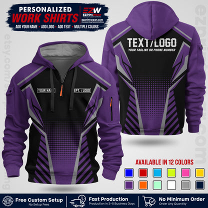 Custom All Over Print Work Uniform Shirt with Name, Logo & Text | Custom Hawaiian Shirt | Company Shirt | Employee Uniform UNF14
