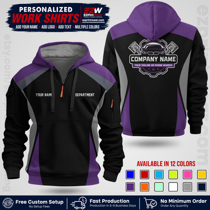 Custom Mechanic Work Shirt with Name, Logo & Text | Auto Shop Uniform | Workwear MCN 08
