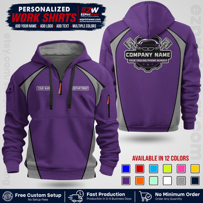 Custom Mechanic Work Shirt with Name, Logo & Text | Auto Shop Uniform | Workwear MCN 09