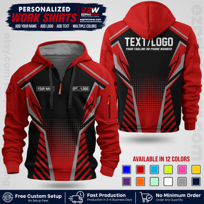 Custom All Over Print Work Uniform Shirt with Name, Logo & Text | Custom Hawaiian Shirt | Company Shirt | Employee Uniform UNF14