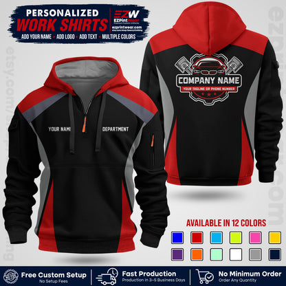Custom Mechanic Work Shirt with Name, Logo & Text | Auto Shop Uniform | Workwear MCN 08