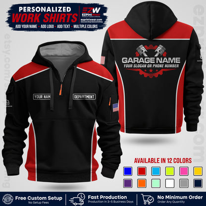 Custom Mechanic Work Shirt with Name, Logo & Text | Auto Shop Uniform | Workwear MCN 07