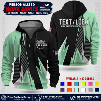 Custom Mechanic Work Shirt with Name, Logo & Text | Auto Shop Uniform | Workwear MCN 01