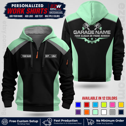 Custom Mechanic Work Shirt with Name, Logo & Text | Auto Shop Uniform | Workwear MCN 06