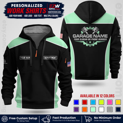 Custom Mechanic Work Shirt with Name, Logo & Text | Auto Shop Uniform | Workwear MCN 07