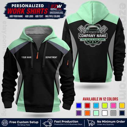 Custom Mechanic Work Shirt with Name, Logo & Text | Auto Shop Uniform | Workwear MCN 08