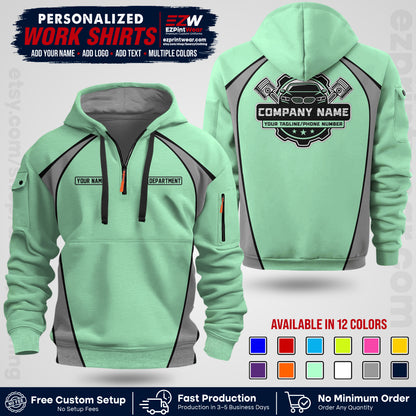 Custom Mechanic Work Shirt with Name, Logo & Text | Auto Shop Uniform | Workwear MCN 09