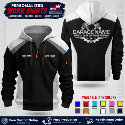 Custom Mechanic Work Shirt with Name, Logo & Text | Auto Shop Uniform | Workwear MCN 06