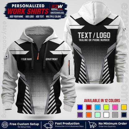 Custom All Over Print Work Uniform Shirt with Name, Logo & Text | Custom Hawaiian Shirt | Company Shirt | Employee Uniform UNF06