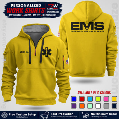 Custom EMS Shirt with Name, Logo & Text | EMS Team Uniform | First Responder Workwear EMSU01