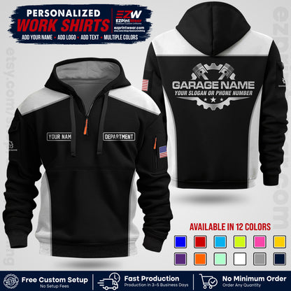 Custom Mechanic Work Shirt with Name, Logo & Text | Auto Shop Uniform | Workwear MCN 07