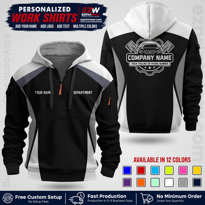 Custom Mechanic Work Shirt with Name, Logo & Text | Auto Shop Uniform | Workwear MCN 08