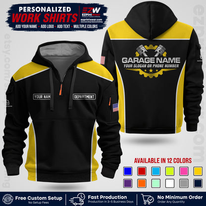 Custom Mechanic Work Shirt with Name, Logo & Text | Auto Shop Uniform | Workwear MCN 07