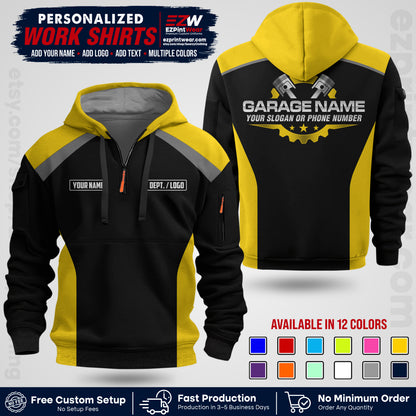 Custom Mechanic Work Shirt with Name, Logo & Text | Auto Shop Uniform | Workwear MCN 06