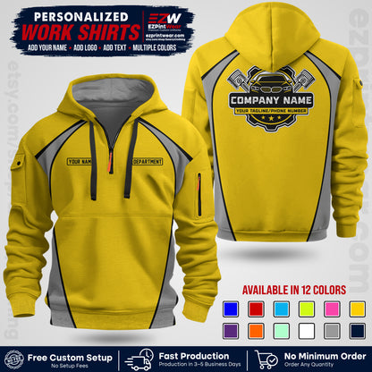 Custom Mechanic Work Shirt with Name, Logo & Text | Auto Shop Uniform | Workwear MCN 09