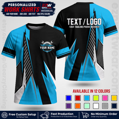 Custom Mechanic Work Shirt with Name, Logo & Text | Auto Shop Uniform | Workwear MCN 01