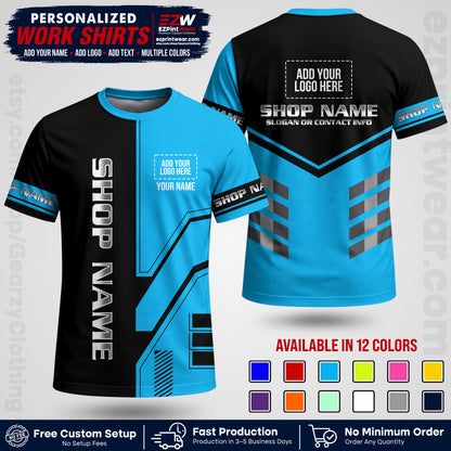 Custom All Over Print Work Uniform Shirt with Name, Logo & Text | Custom Hawaiian Shirt | Company Shirt | Employee Uniform UNF11