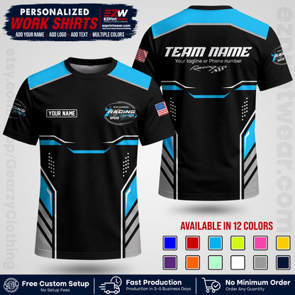 Custom Racing Shirt with Name, Logo & Text | Race Team Uniform | Crew Apparel RC10