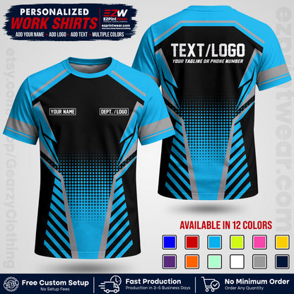 Custom All Over Print Work Uniform Shirt with Name, Logo & Text | Custom Hawaiian Shirt | Company Shirt | Employee Uniform UNF14