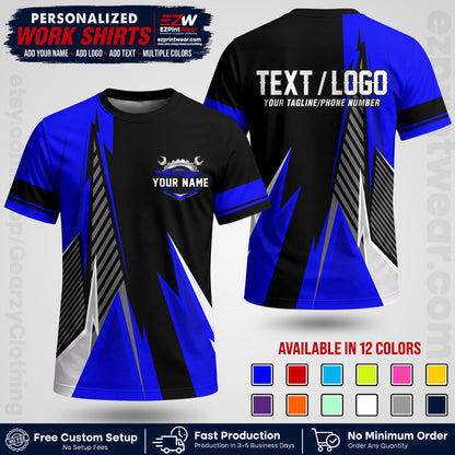 Custom Mechanic Work Shirt with Name, Logo & Text | Auto Shop Uniform | Workwear MCN 01