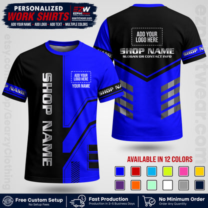 Custom All Over Print Work Uniform Shirt with Name, Logo & Text | Custom Hawaiian Shirt | Company Shirt | Employee Uniform UNF11