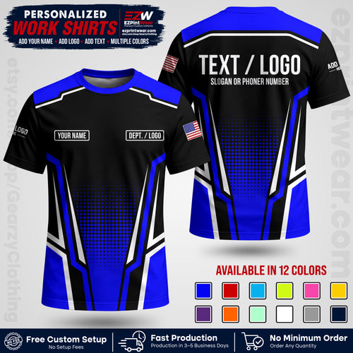 Custom All Over Print Work Uniform Shirt with Name, Logo & Text | Custom Hawaiian Shirt | Company Shirt | Employee Uniform UNF17
