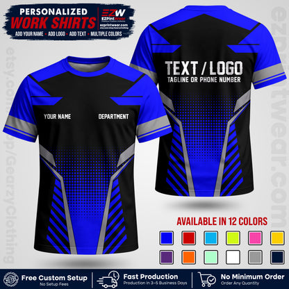 Custom All Over Print Work Uniform Shirt with Name, Logo & Text | Custom Hawaiian Shirt | Company Shirt | Employee Uniform UNF06